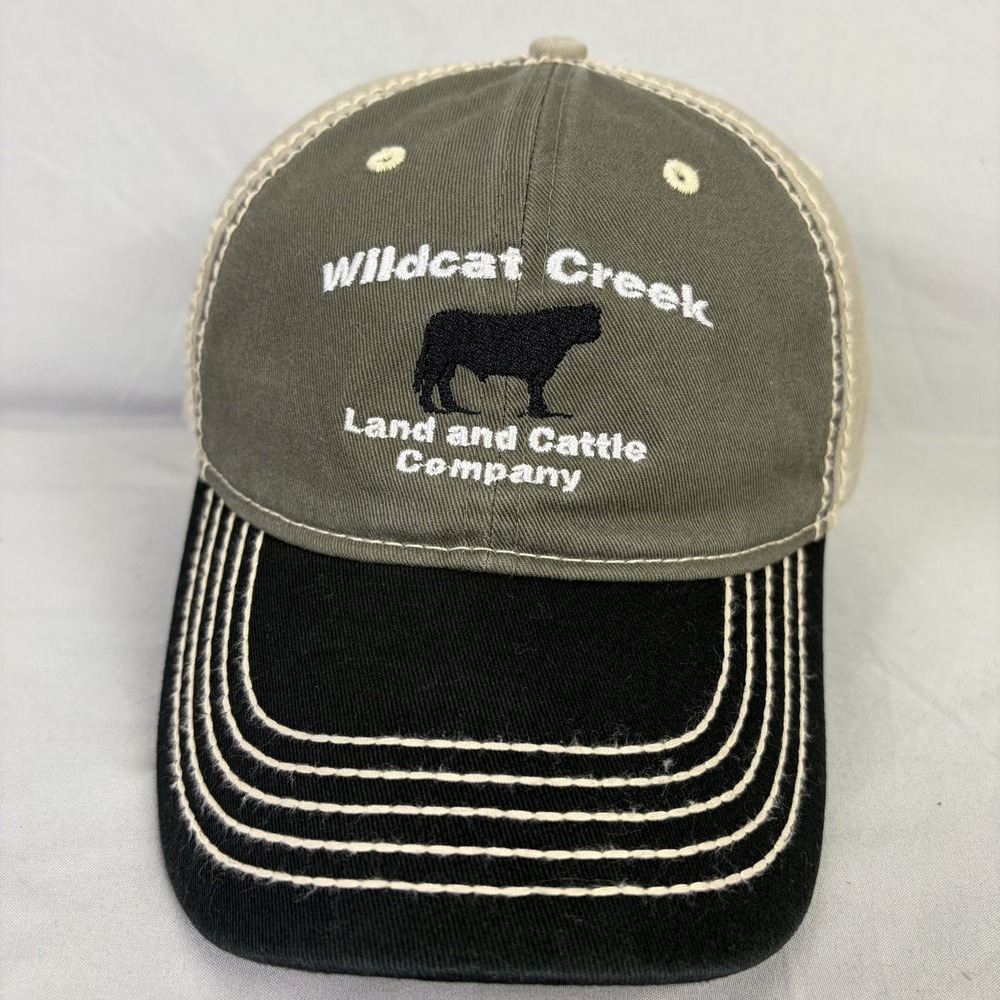 OC Hat Wildcat Creek Land and Cattle Company Men OSFM Olive Tan Bull Cap